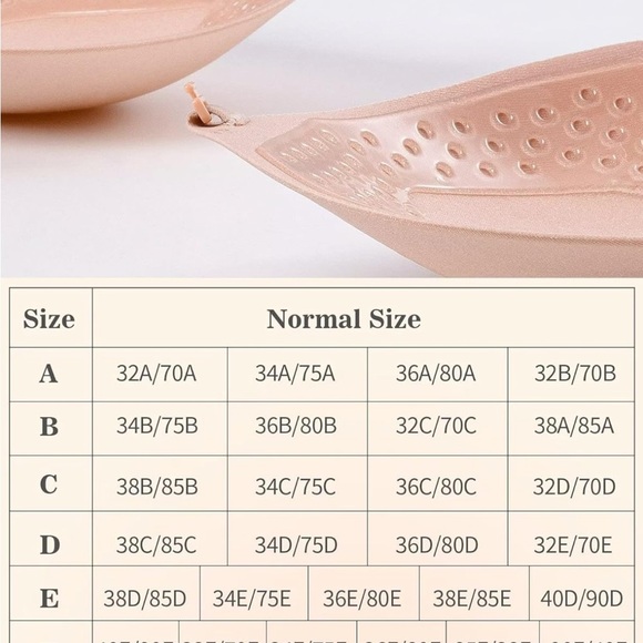 Phodil Sticky Bra Push Up Adhesive Invisible Bra Backless Strapless Sz C Nude - Picture 4 of 4